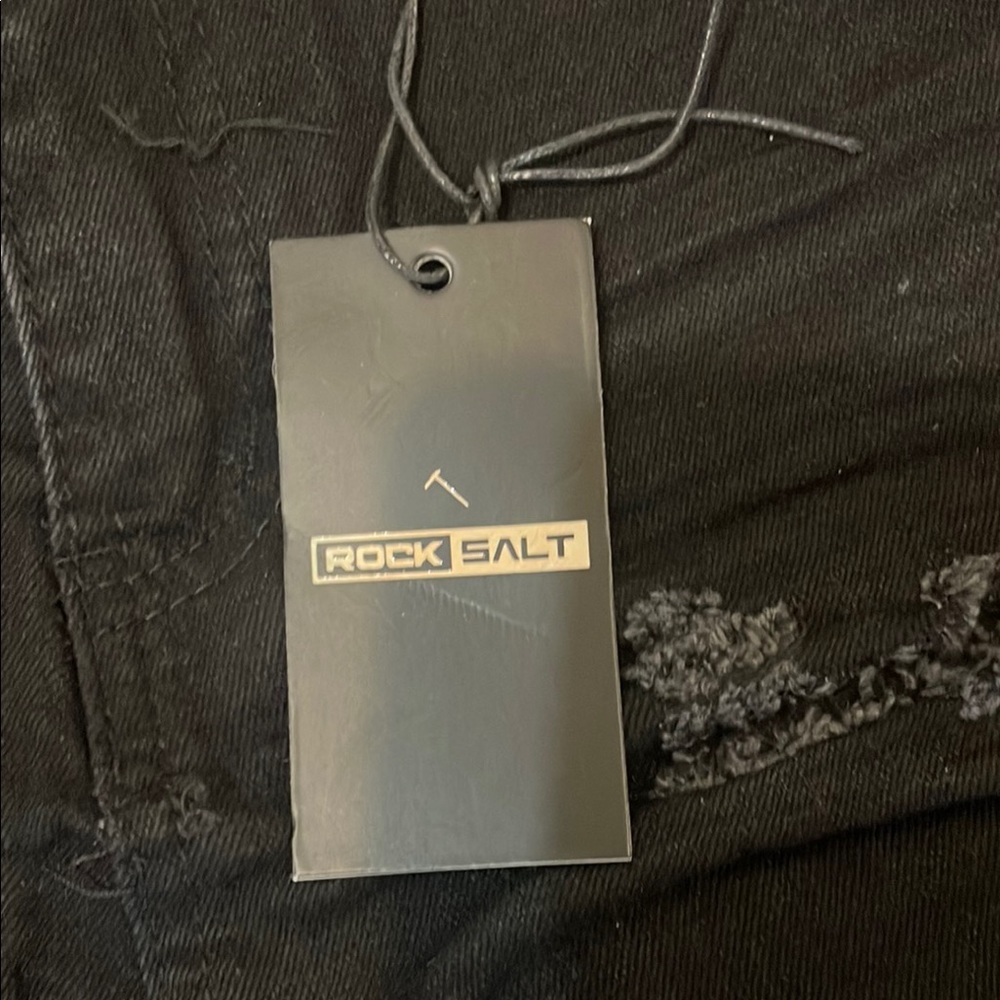 Distressed Black Denim Shorts - Picture 2 of 5